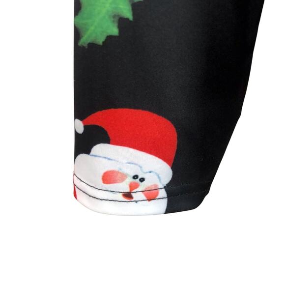 Christmas Dress Side Pockets Long Sleeve Black Background with Fun Holiday Print - Picture 4 of 16